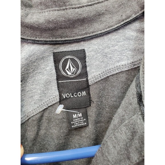 Volcom Polo Shirt Boys Medium Gray Striped Cotton Short Casual Sleeve Collared - Picture 7 of 8